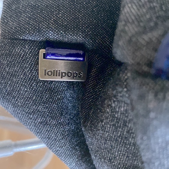 Lollipops  brand denim and vinyl blue clutch. Sweet heart logo zip pulls. - Picture 4 of 4